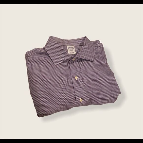 Brooks Brothers No Iron Button Up Neck Sz 17 - Picture 1 of 11